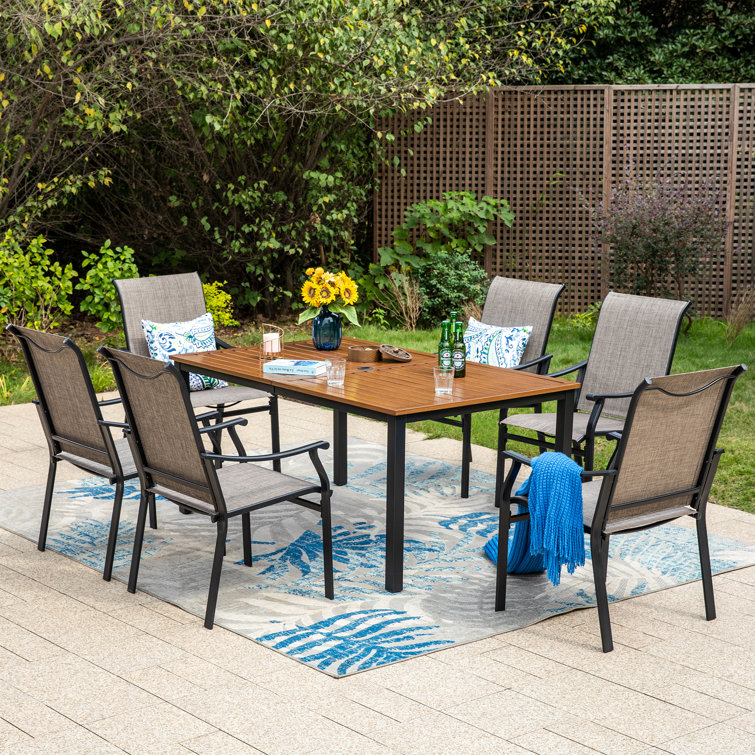 Basima 6 Person Rectangular Outdoor Dining Set